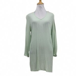 Mint Green V-Neck Women's Blouse